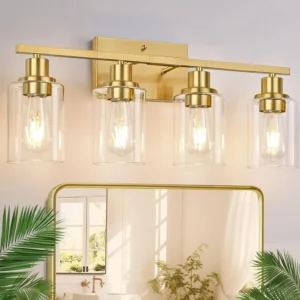 Brushed Gold Bathroom Light Fixture