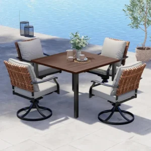 5-Piece Outdoor Wicker Dining Set