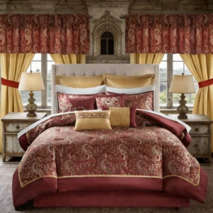 24-Piece Jacquard Paisley Comforter Set
