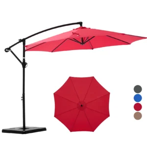 JHK 9.8FT Outdoor Offset Patio Umbrella