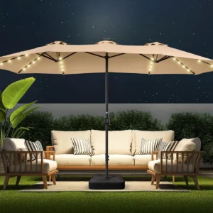 15ft Double Sided Patio Umbrellas with Base
