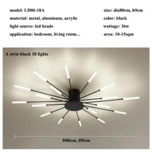 Modern Fireworks Led Ceiling Light Fixture