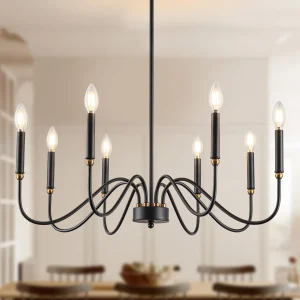 8 Light Black Farmhouse Chandelier